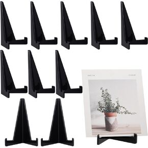 Bucherry 10 Packs Acrylic Easel Stands Mini Coin Display Easel Holder Mini Easel Stand Acrylic Stand for Display Place Card Holders Card Stands for Home Office Display, 3.4 x 2.5 Inch (White)