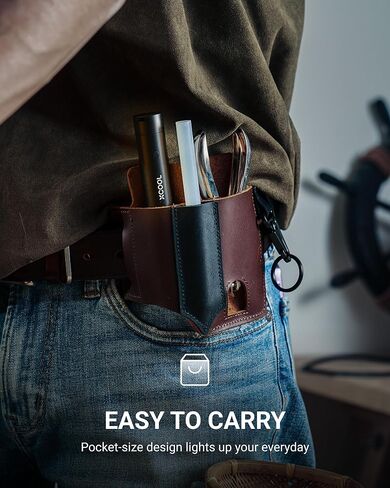 مصباح يدوي 3 في 1 عالي السطوع قابل لاعادة الشحن مع انذار للباب ووضع الاشعال من اكس كول، مصباح يدوي صغير قوي فائق السطوع للطوارئ والتخييم والمنزل (عبوة واحدة) in Kuwait