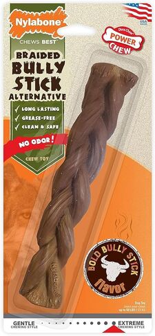 Nylabone 2 Pack of Power Chew Extreme Chewing Braided Bully Stick Alternative Dog Toys, Giant, Made in The USA2 in Saudi Arabia