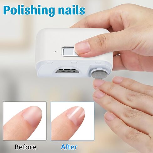 ماكينة قص الأظافر الكهربائية 2 في 1، ماكينة قص الأظافر الأوتوماتيكية القابلة لإعادة الشحن، سرعتين، قصافة أظافر، مبرد أظافر مع تخزين قصاصات الأظافر وإضاءة للأطفال، والنساء، وكبار السن، والأيدي الضعيفة in Kuwait