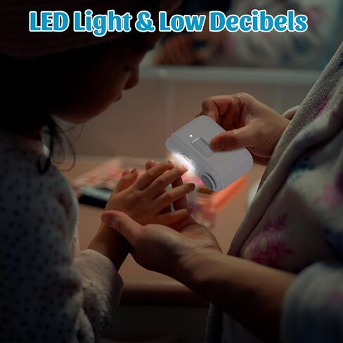 ماكينة قص الأظافر الكهربائية 2 في 1، ماكينة قص الأظافر الأوتوماتيكية القابلة لإعادة الشحن، سرعتين، قصافة أظافر، مبرد أظافر مع تخزين قصاصات الأظافر وإضاءة للأطفال، والنساء، وكبار السن، والأيدي الضعيفة in Kuwait