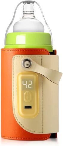 جهاز تسخين الزجاجات المحمول، جهاز تسخين زجاجات الأطفال، سخان زجاجات حليب الثدي USB مع شاشة LCD، 5 مستويات قابلة للتعديل، جهاز تسخين الزجاجات أثناء التنقل للحليب وحليب الثدي والماء in Kuwait