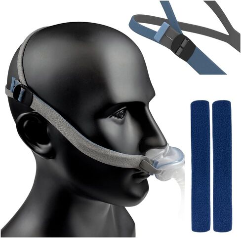ترقية Airsense 10 11 أغطية الرأس مع أغطية الأشرطة Airfit P10 CPAP أشرطة أغطية الرأس الأنفية مشبك متكامل قابل للتعديل بالكامل مناسب لـ Resmed Airfit P10 N30 Airsense 10 11 قناع وسادة الأنف 2 حزمة - وردي in Saudi Arabia