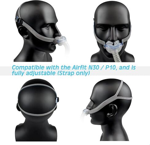 ترقية Airsense 10 11 أغطية الرأس مع أغطية الأشرطة Airfit P10 CPAP أشرطة أغطية الرأس الأنفية مشبك متكامل قابل للتعديل بالكامل مناسب لـ Resmed Airfit P10 N30 Airsense 10 11 قناع وسادة الأنف 2 حزمة - وردي in Saudi Arabia