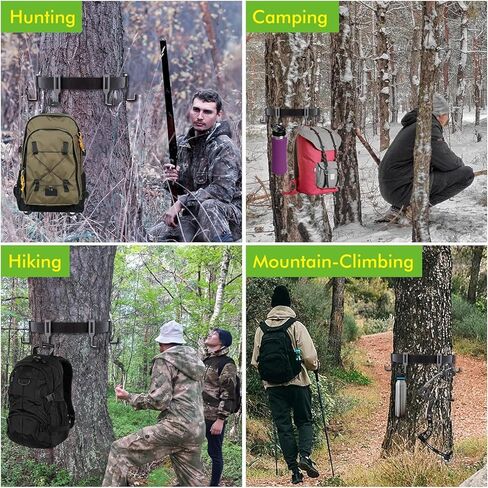 ANTEQI Treestand Strap Hangers with Heavy Duty Hooks,Tree Stand Strap Gear Hanger for Hunting Gears Bow,Outdoor Tree Stand Bow Gear Hanger for Camping Hiking in Kuwait