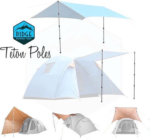 Ridge Outdoor Gear Adjustable Telescoping Tarp Tent Poles Rod, Extending Portable Collapsible for Camper Awning Tarpaulin Camping in Saudi Arabia