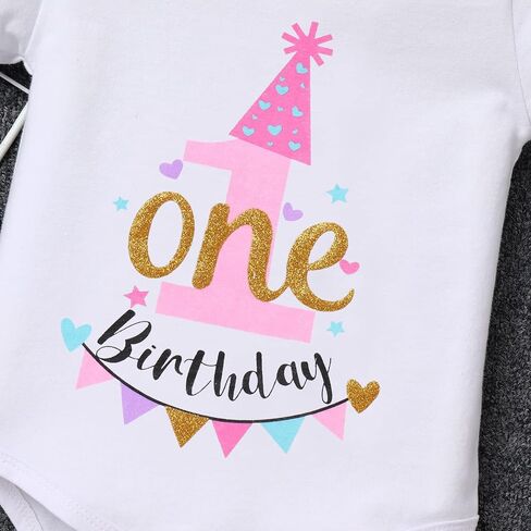 IDOPIP My 1st 2nd 3rd Birthday Girl Outfit Baby Romper Shirt Tutu Skirt Headband 3PCS Clothes Set for Cake Smash Photo Prop in Saudi Arabia