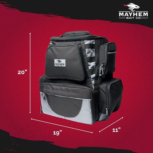 Mayhem Bait Co. Premium Fishing Tackle Backpack with (4) 3700 Organizer Trays, Tackle Box Organizer Bag in Saudi Arabia