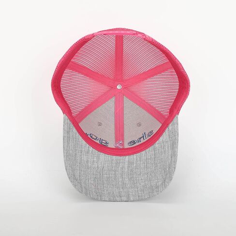 Women's/Girls - she-go. Snapback Adjustable Embroidered OG Trucker Hat - Surf, Beach, Sports, Trendy, Girls, Women (Pink/Grey), Pink/Grey in Kuwait