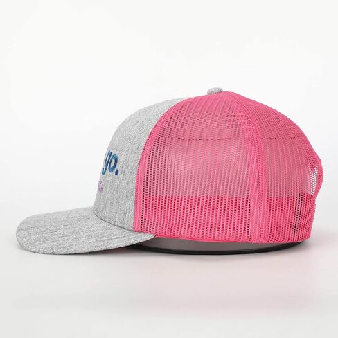 Women's/Girls - she-go. Snapback Adjustable Embroidered OG Trucker Hat - Surf, Beach, Sports, Trendy, Girls, Women (Pink/Grey), Pink/Grey in Kuwait