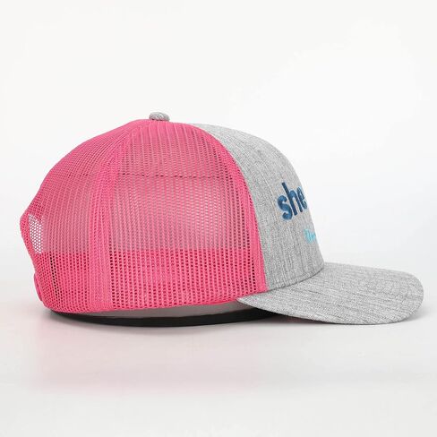 Women's/Girls - she-go. Snapback Adjustable Embroidered OG Trucker Hat - Surf, Beach, Sports, Trendy, Girls, Women (Pink/Grey), Pink/Grey in Kuwait