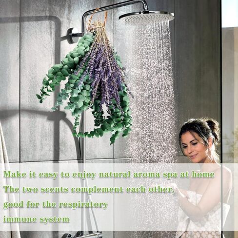 الأوكالبتوس المجفف للاستحمام مع حزمة اللافندر - سيقان الأوكالبتوس الحقيقية ونبات اللافندر المعلق | الرعاية الذاتية، الزفاف، ديكور المنزل in Kuwait