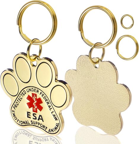 Service Dog ID Tags, Gold Emotional Support Animals Industrial Pet ID Tags for Service Animals, Stainless Steel ESA Service Dog Tag for Emotional Support Dogs and Therapy Dogs in Kuwait