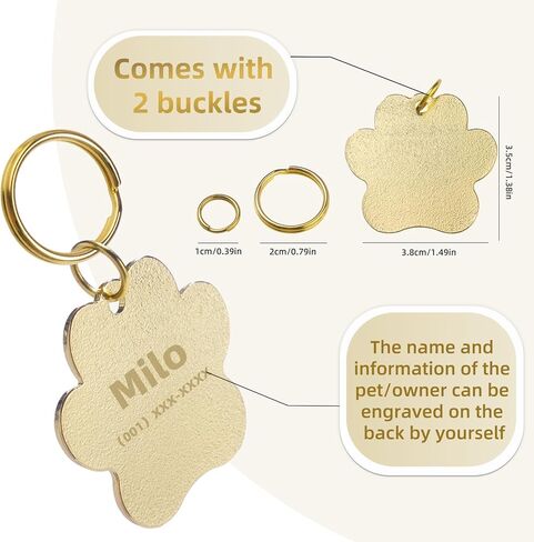Service Dog ID Tags, Gold Emotional Support Animals Industrial Pet ID Tags for Service Animals, Stainless Steel ESA Service Dog Tag for Emotional Support Dogs and Therapy Dogs in Kuwait