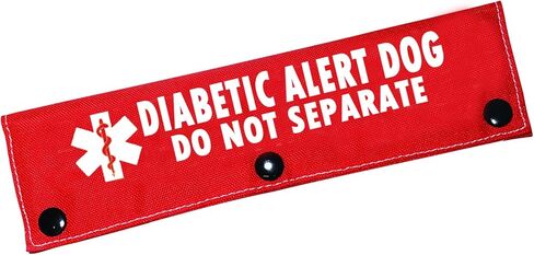 Emergency Medical Alert Dog Leash Sleeve Diabetic Alert Dog Do Not Separate Funny Wrap Alert Hanging ID Patch Tag (Diabetic Alert-YE Sleeve) in Saudi Arabia