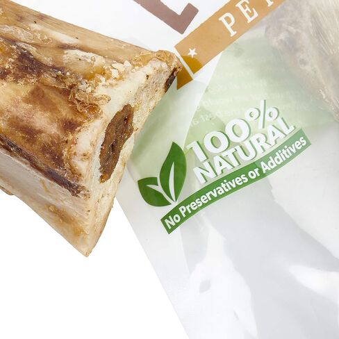 عظم ساق صحي محشو للكلاب - عظام كلب كبيرة مملوءة لجميع السلالات - علاجات لحمية قابلة للهضم ومغذية للحيوانات الأليفة للمضغ العدواني (6 بوصات طبيعية 2 عبوة) in Kuwait