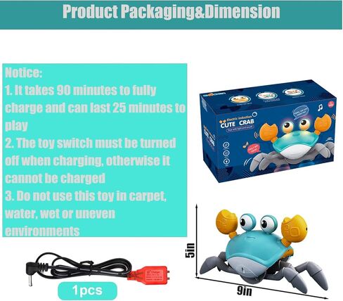 ألعاب الكلاب التفاعلية الزاحفة من gkqlczyy، مع أجهزة استشعار لتجنب العوائق، مع أصوات موسيقية وأضواء للحيوانات الأليفة، مناسبة للقطط والكلاب للتفاعل واللعب، وتعلم ألعاب الزحف في مرحلة الطفولة in Kuwait