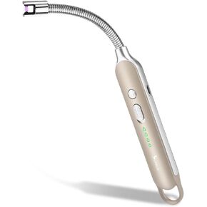 ولاعة كهربائية قابلة لإعادة الشحن على شكل قوس مع شاشة LED ولاعة USB طويلة الرقبة مرنة للطهي بالشموع (شامبانيا) in Kuwait