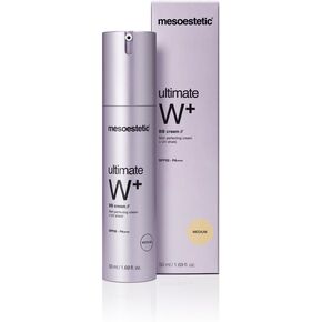 كريم Ultimate W+ BB - لون متوسط ​​- عامل حماية من الشمس SPF 50، حماية عالية من الأشعة فوق البنفسجية فئة A وB - مضاد للشيخوخة - كريم مضاد للتجاعيد من Mesoestetic in Kuwait