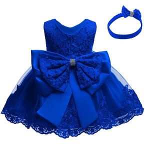 Lace Flower Girls Tutu Dress for Kids Baby Christening Baptism Communion Birthday Party Formal Wedding Dresses+Headwear