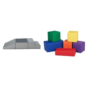 Factory Direct Partners 11618-ET SoftScape Toddler Playtime Climber, Indoor Active Play Structure (3-Piece Set) - Earthtone