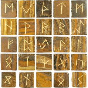 مجموعة أحجار اللابرادوريت الرونية الكريستالية 25 قطعة من أحجار الريكي القديمة فوثارك فايكنغ الكريمة ريكي شفاء الحروف الهجائية الرونية الذهبية المنقوشة هدايا روحية للتأمل والتأمل للنساء لوازم السحر in Kuwait