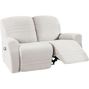 H.VERSAILTEX 2023 New Version 3-Pieces Recliner Chair Covers Stretch Reclining Couch Covers for 1 Cushion Reclining Sofa Slipcovers Furniture Covers Form Fit Customized Style Thick Soft, Ivory