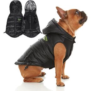 Reebok Dog Puffer Jacket - Waterproof Dog Vest with Hoodie, Dog Winter Clothes for Small, Medium, and Large Dogs, Premium Windproof Dog Snow Jacket Perfect for Cold Weather,