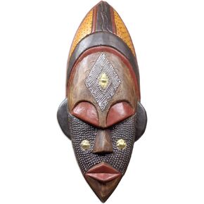 NOVICA Brown and Red Handcrafted African Wood Wall Mask, Dan Beauty' in Saudi Arabia