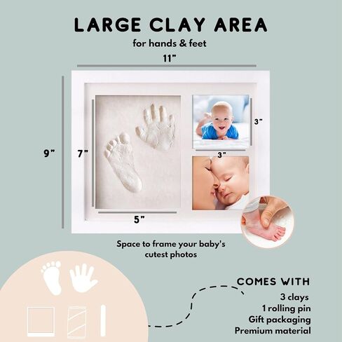 Baby Clay Handprint and Footprint Kit - Baby Shower Gifts and Perfect Nursey Room Decoration - New baby gifts and parents gifts in Kuwait