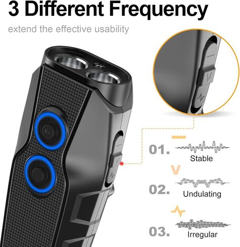 TOKEGO Dog Barking Control Devices, Ultrasonic Dog Barking Deterrent 3 Frequency Dog Training and Barking Device with LED Flashlight, 16.4 ft Range Outdoor Safe for Human and Dog, Rechargeable in Saudi Arabia