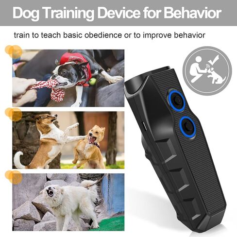TOKEGO Dog Barking Control Devices, Ultrasonic Dog Barking Deterrent 3 Frequency Dog Training and Barking Device with LED Flashlight, 16.4 ft Range Outdoor Safe for Human and Dog, Rechargeable in Saudi Arabia