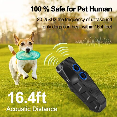 TOKEGO Dog Barking Control Devices, Ultrasonic Dog Barking Deterrent 3 Frequency Dog Training and Barking Device with LED Flashlight, 16.4 ft Range Outdoor Safe for Human and Dog, Rechargeable in Saudi Arabia