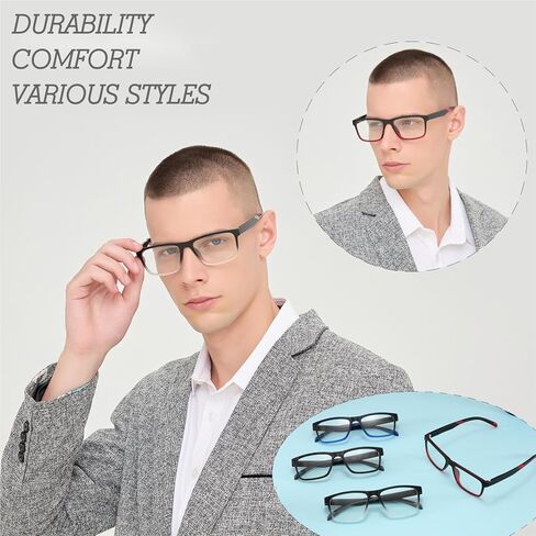 acavefox Men Reading Glasses Blue Light Blocking 4 Pack Computer Readers in Saudi Arabia