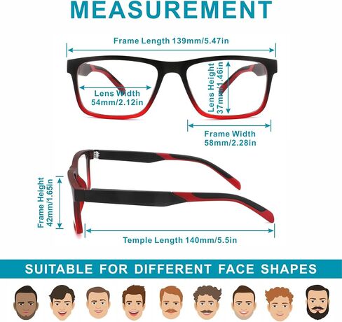 acavefox Men Reading Glasses Blue Light Blocking 4 Pack Computer Readers in Saudi Arabia
