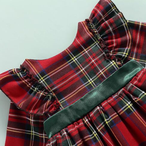 Toddler Baby Girl Christmas Dress Buffalo Plaid Tulle Tutu Skrit Princess Dress Xmas Clothes Outfit for Kids 3M-7T in Saudi Arabia