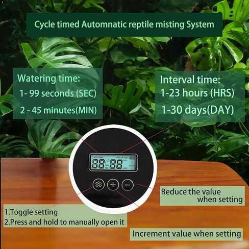 بخاخ للزواحف من اف اس كيو واي ام واي جي اس - نظام ذكي لصنع رذاذ الزواحف - مرطبات للزواحف مع شاشة رقمية وسقي تلقائي in Kuwait