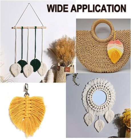 Turbokey Leaf Curtain Tiebacks Rope Boho Handmade Outdoor Curtain Holdbacks 2 Pack Farmhouse Tassel Curtain Ties Holder by Cotton Rope, Bohemian Home Decoration Drapery Holdback (Avocado Green) in Saudi Arabia