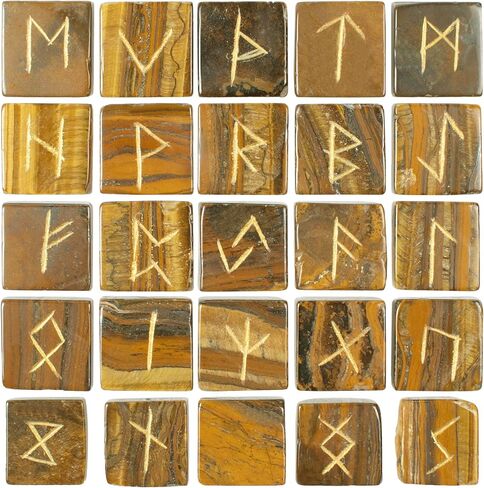 مجموعة أحجار اللابرادوريت الرونية الكريستالية 25 قطعة من أحجار الريكي القديمة فوثارك فايكنغ الكريمة ريكي شفاء الحروف الهجائية الرونية الذهبية المنقوشة هدايا روحية للتأمل والتأمل للنساء لوازم السحر in Kuwait