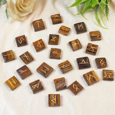 مجموعة أحجار اللابرادوريت الرونية الكريستالية 25 قطعة من أحجار الريكي القديمة فوثارك فايكنغ الكريمة ريكي شفاء الحروف الهجائية الرونية الذهبية المنقوشة هدايا روحية للتأمل والتأمل للنساء لوازم السحر in Kuwait