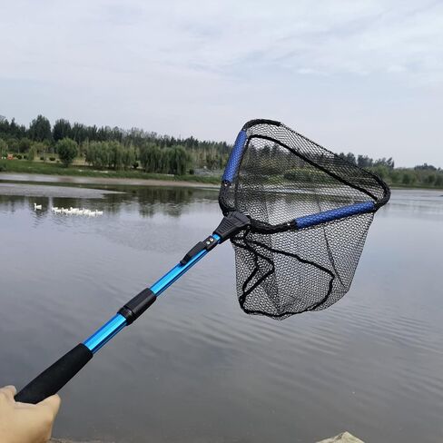 شبكة صيد الأسماك المياه المالحة القابلة للطي لصيد السمك، شبكة صيد الكاياك مطاطية طافية، شبكة إنزال قابلة للطي لصيد الأسماك لسلطعون والغطس والسالمون، والمنونو، والبرك، الضفدع - اكسسوارات صيد الكاياك in Kuwait