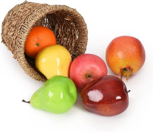 Luckforest Artificial Fruits Pack, Fake Fruits for Home Decor Simulation Fruit Set, Faux Fruits Modle Set for Home Kitchen Table Decor Photography Props, Mix Fruits 6Pcs/Set in Saudi Arabia