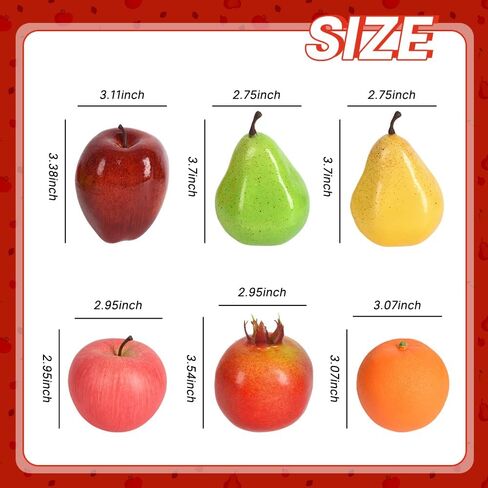 Luckforest Artificial Fruits Pack, Fake Fruits for Home Decor Simulation Fruit Set, Faux Fruits Modle Set for Home Kitchen Table Decor Photography Props, Mix Fruits 6Pcs/Set in Saudi Arabia