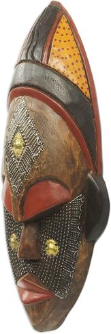 NOVICA Brown and Red Handcrafted African Wood Wall Mask, Dan Beauty' in Saudi Arabia