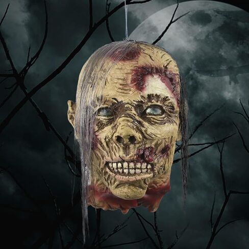 رأس مقطع الرأس، رأس دماء حاد ومرعب في الهالوين مع شعر مستعار تنكري من اللاتكس (زومبي) in Kuwait
