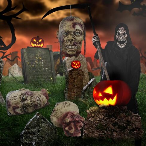 رأس مقطع الرأس، رأس دماء حاد ومرعب في الهالوين مع شعر مستعار تنكري من اللاتكس (زومبي) in Kuwait