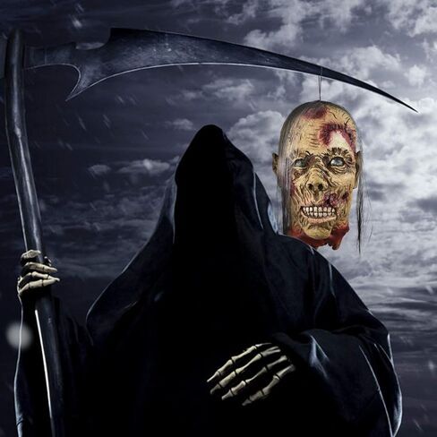 رأس مقطع الرأس، رأس دماء حاد ومرعب في الهالوين مع شعر مستعار تنكري من اللاتكس (زومبي) in Kuwait