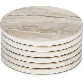 LIFVER Coasters for Dining Table,Ceramic Coasters Set of 6, Absorbent Coasters for Drinks Outdoor Coasters for Patio Table Home Decor, House Warming Gifts New Home, Coffee Table Decor