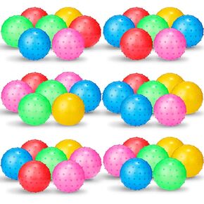 36 Pieces Knobby Balls 4.72 Inch Spiky Bounce Ball Toy Large Bouncy Balls Bulk Inflatable Sensory Balls Soft Massage Stress Plastic Balls for School Party Play Outdoor Indoor Party Favors, 5 Colors in Kuwait
