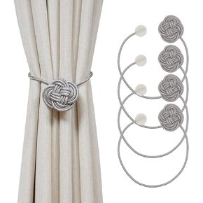 HIASTRA Strong Magnetic Curtain Tiebacks, 2 Pack Curtain Tie Modern Window Decorative Tie Backs for Curtains Rope Outdoor Holder for Sheer Blackout Drapes, Navy Blue